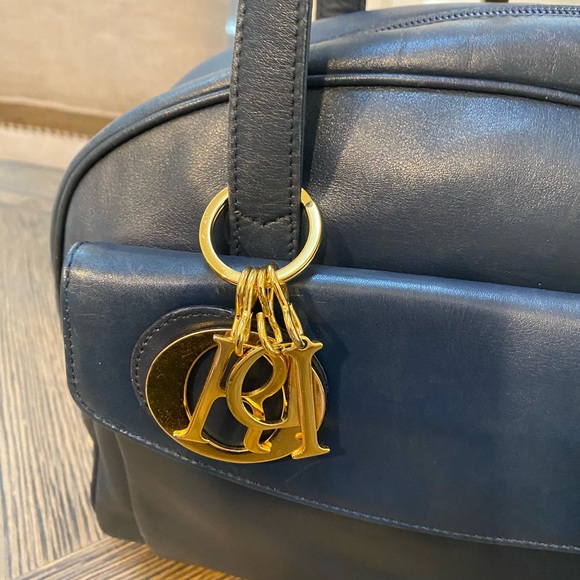 Lady Dior 😱RARE Shoulder bag. EUC. Very Clean. Navy and Red. Handle drop 16” - Picture 2 of 11